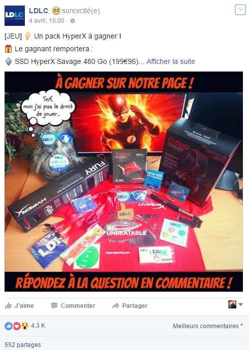 post LDLC facebook